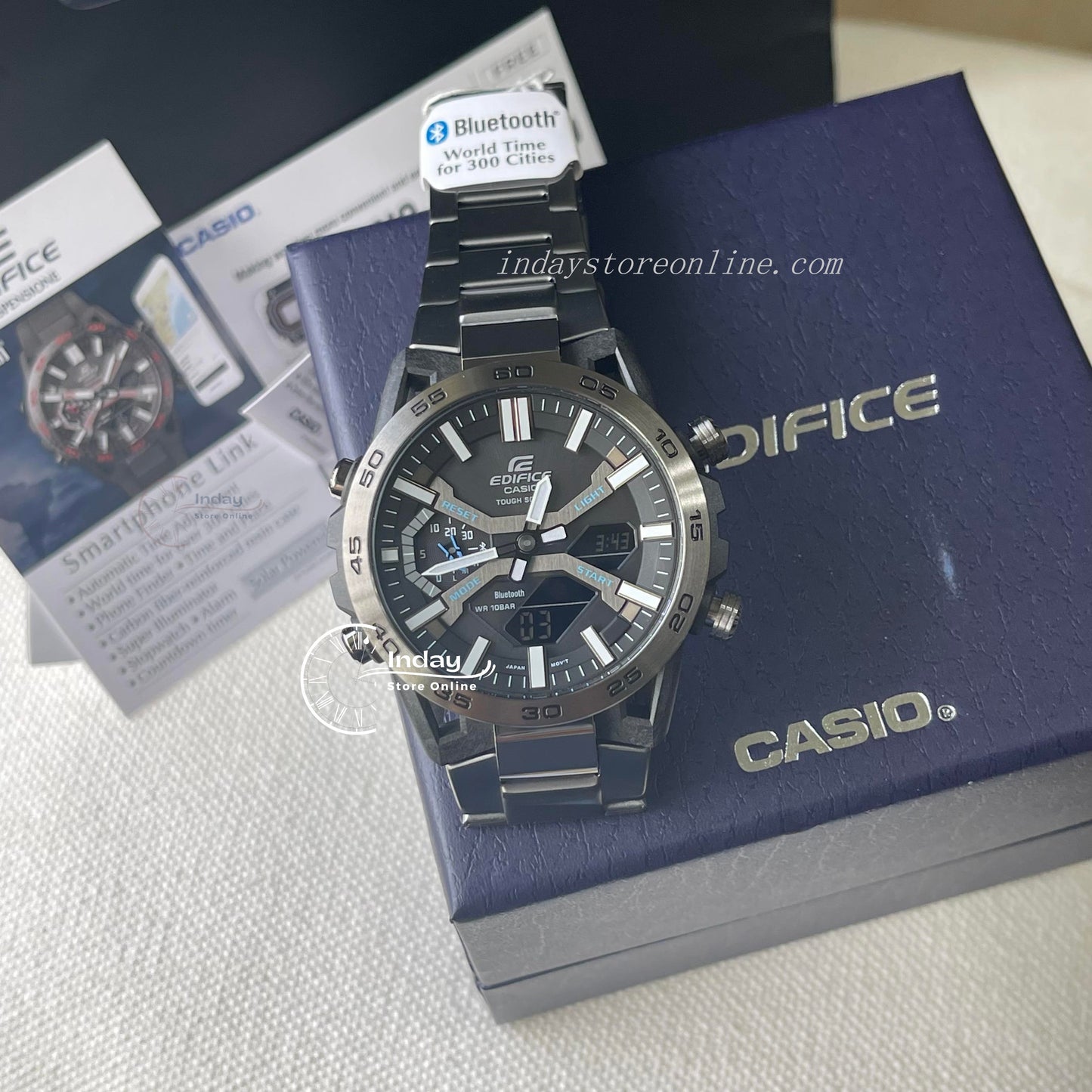 Casio Edifice Men's Watch ECB-2000DC-1A Edifice Sospensione Tough Solar Mobile link Bluetooth