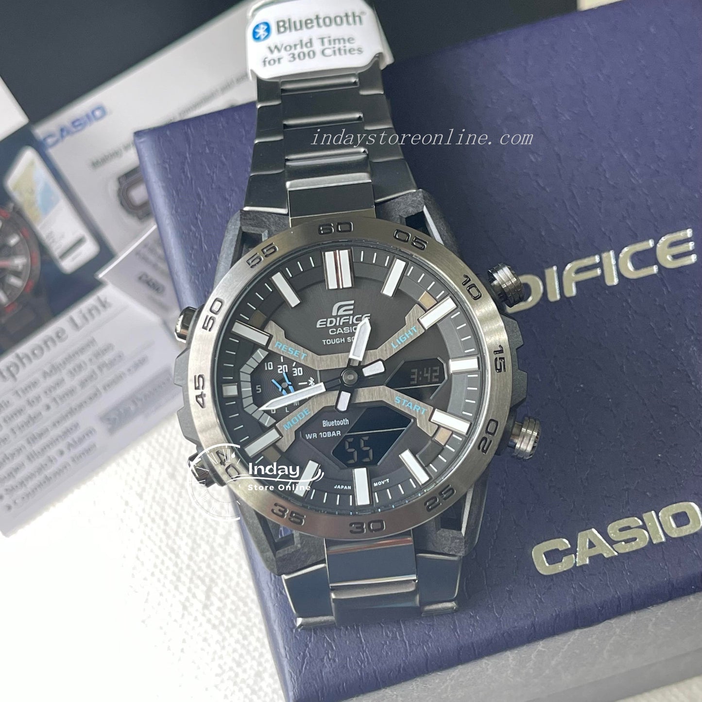 Casio Edifice Men's Watch ECB-2000DC-1A Edifice Sospensione Tough Solar Mobile link Bluetooth