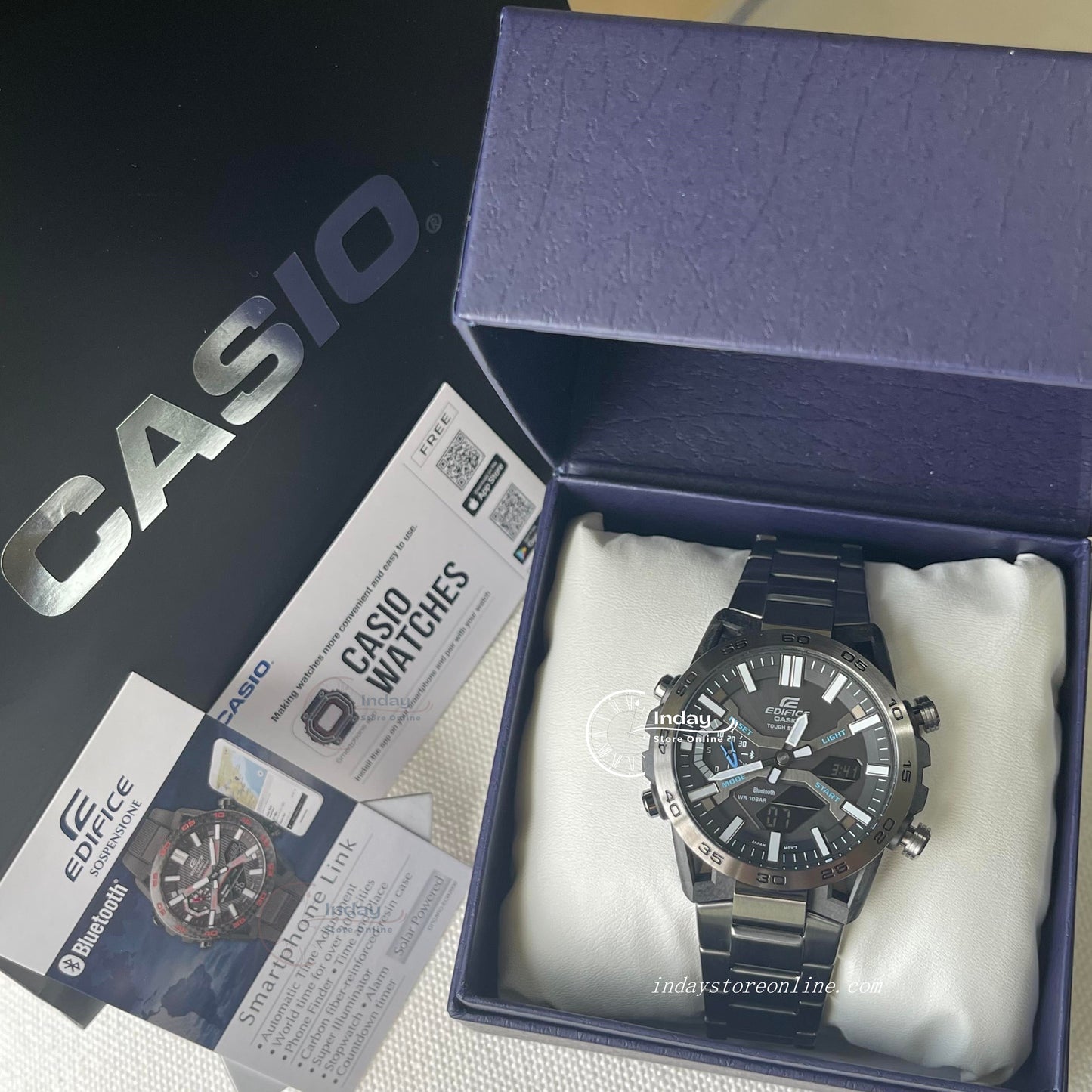 Casio Edifice Men's Watch ECB-2000DC-1A Edifice Sospensione Tough Solar Mobile link Bluetooth