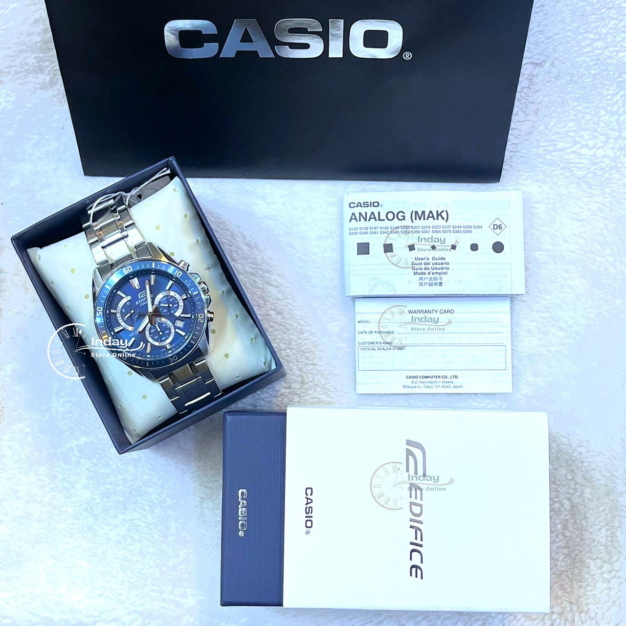 Casio Edifice Men's Watch EFR-552D-2A Standard Chronograph Mineral Glass Stainless Steel Band