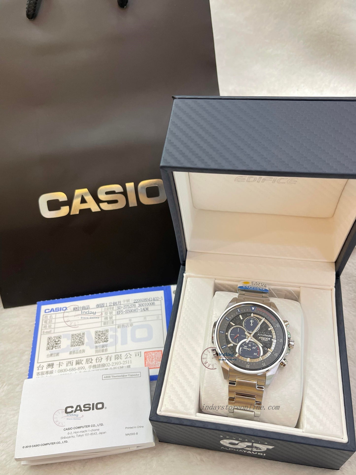 Casio Edifice Men's Watch EFS-S590AT-1A Slim Line with Sapphire Crystal Tough Solar Limited Edition