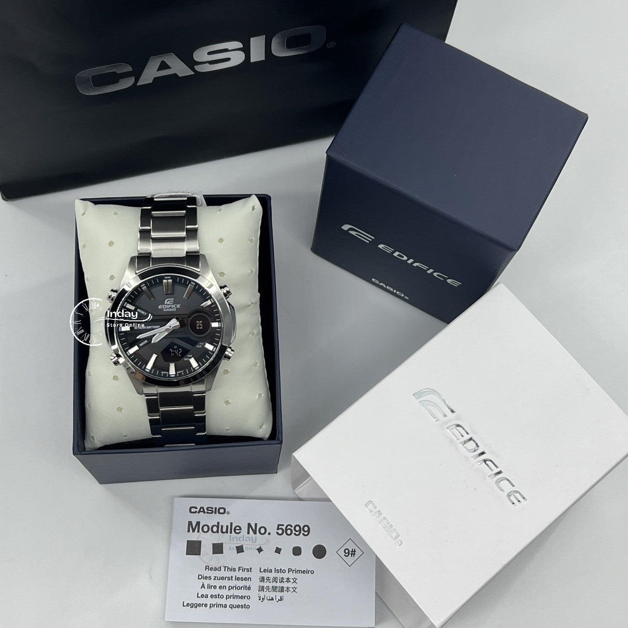 Casio Edifice Men's Watch EFV-C120D-1A Mineral Glass Stainless Steel Band Battery Life 10-Years