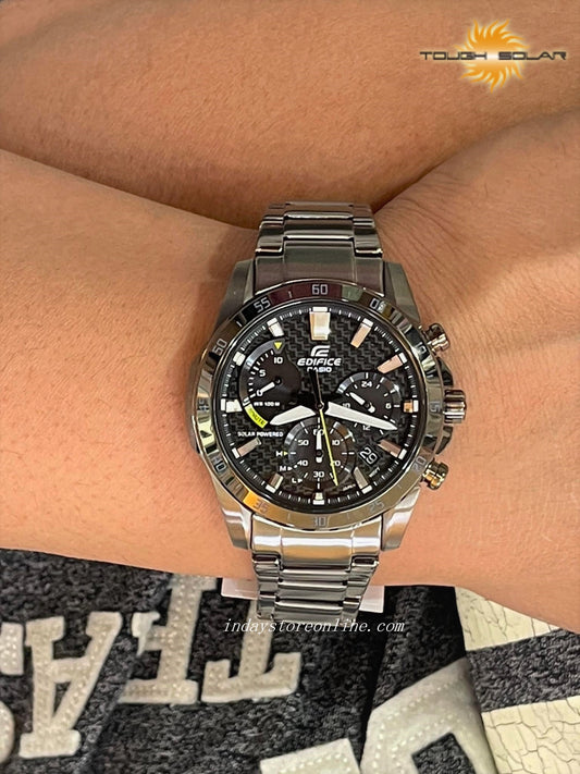 Casio Edifice Men's Watch EQS-930DC-1A Solar Powered Chronograph Stainless Steel Band