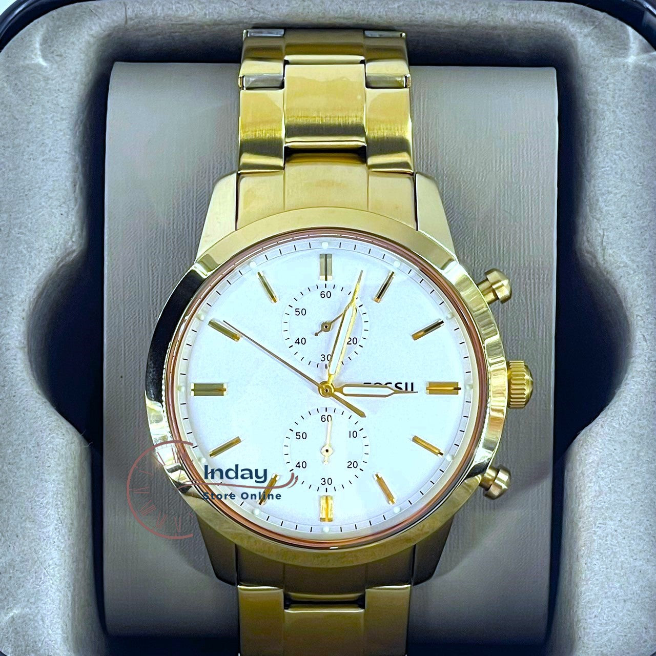 Fossil Men's Watch FS5348 Yellow Gold-tone Stainless Steel Band