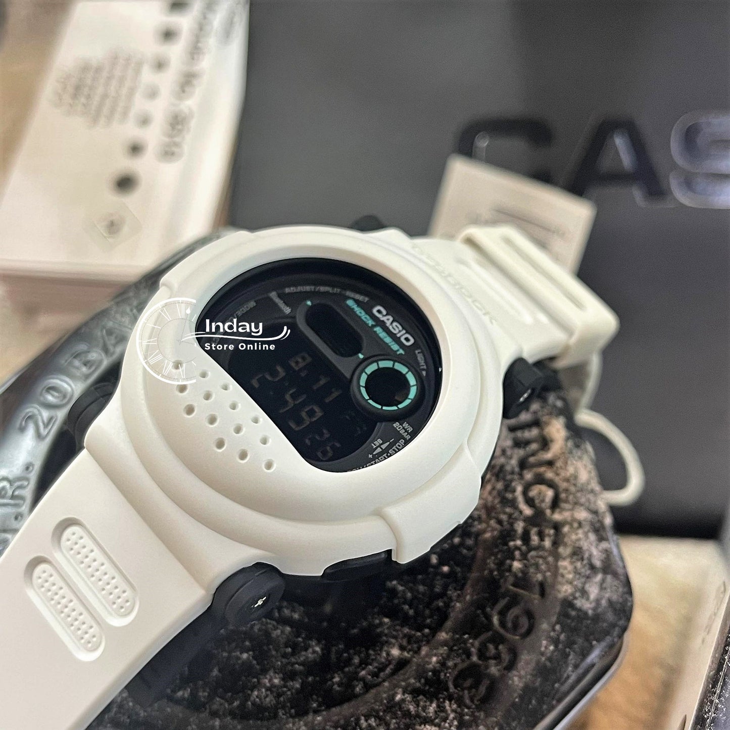 Casio G-Shock Men's Watch G-B001SF-7 Digital DW-001 Series Clean White Design Sci-Fi Series
