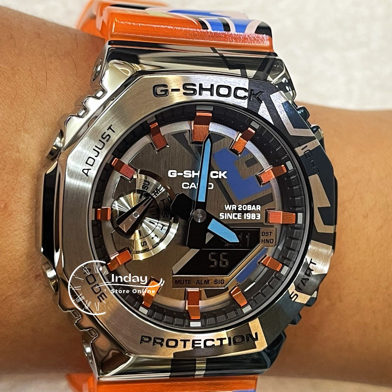 Casio G-Shock Men's Watch GM-2100SS-1A Analog-Digital 2100 Series Blue and Black IP Street Spirit line