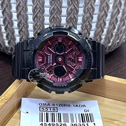 Casio G-Shock Women's Watch GMA-S120RB-1A Analog-Digital Shock Resistant Carbon Core Guard Structure