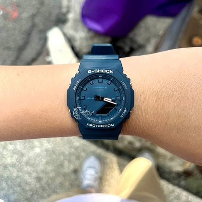Casio G-Shock Women's Watch GMA-P2100BA-2A Mineral Glass Resin band Shock Resistant Marine Blue Battery Life: 3 Years