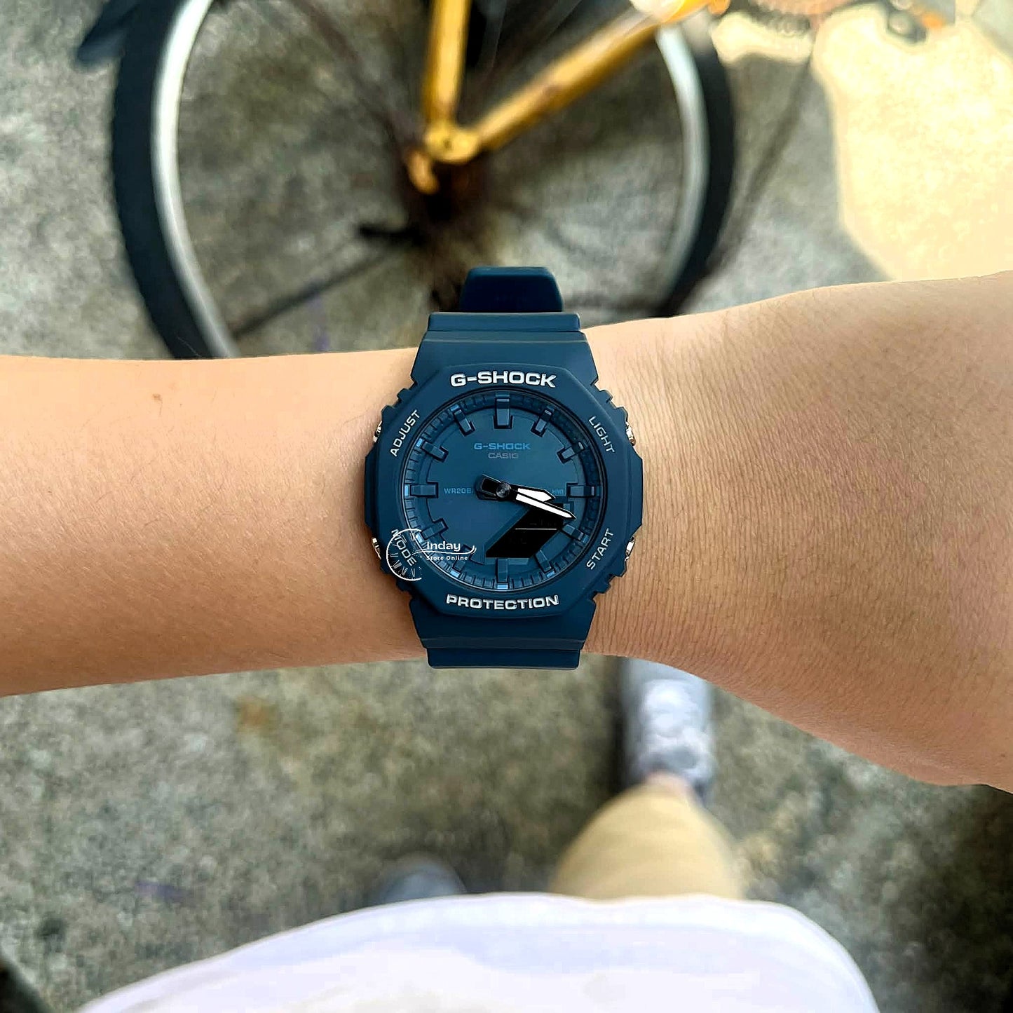 Casio G-Shock Women's Watch GMA-P2100BA-2A Mineral Glass Resin band Shock Resistant Marine Blue Battery Life: 3 Years
