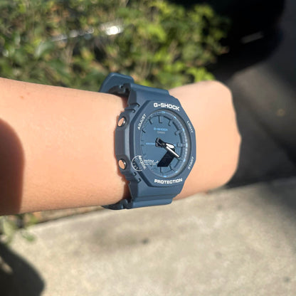 Casio G-Shock Women's Watch GMA-P2100BA-2A Mineral Glass Resin band Shock Resistant Marine Blue Battery Life: 3 Years