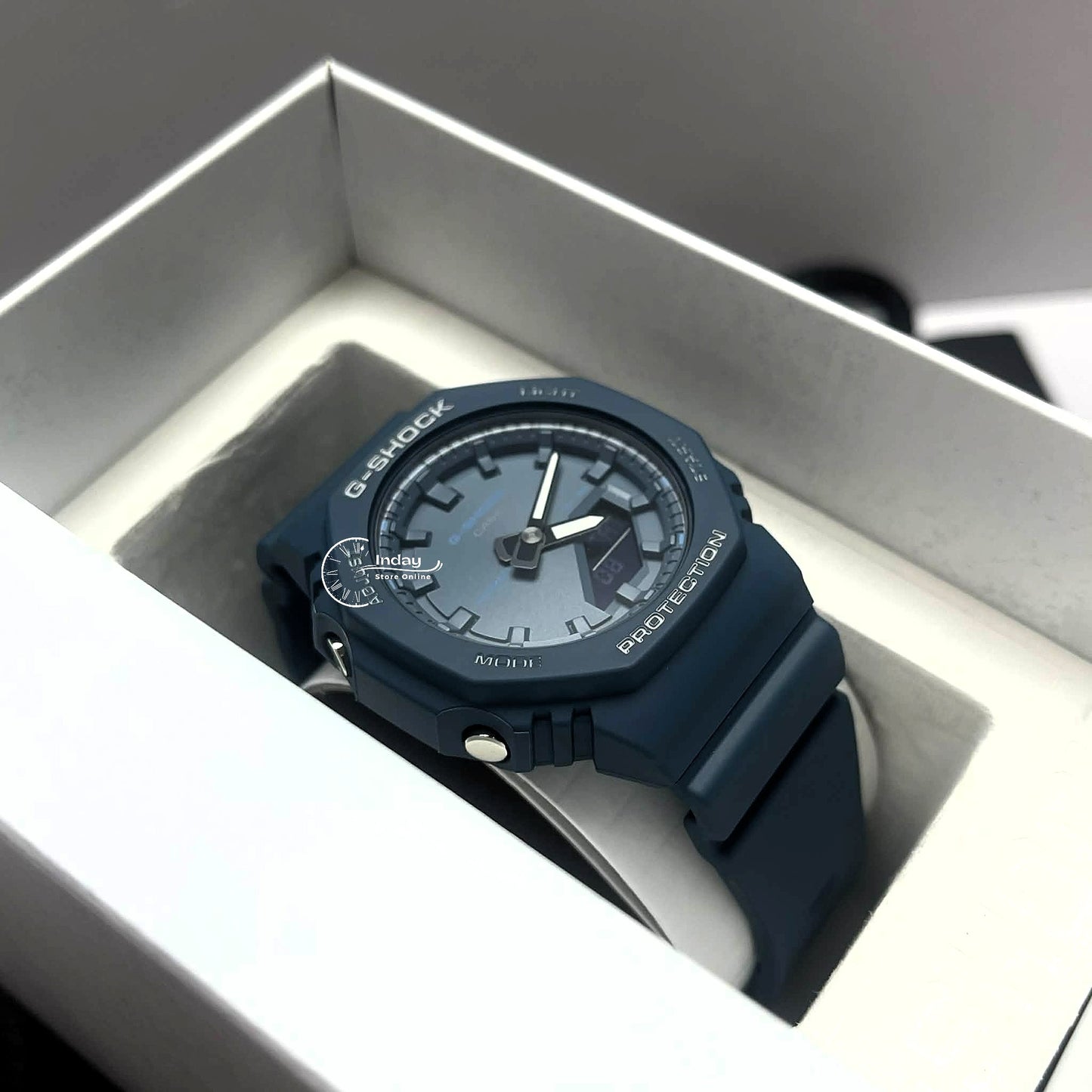 Casio G-Shock Women's Watch GMA-P2100BA-2A Mineral Glass Resin band Shock Resistant Marine Blue Battery Life: 3 Years