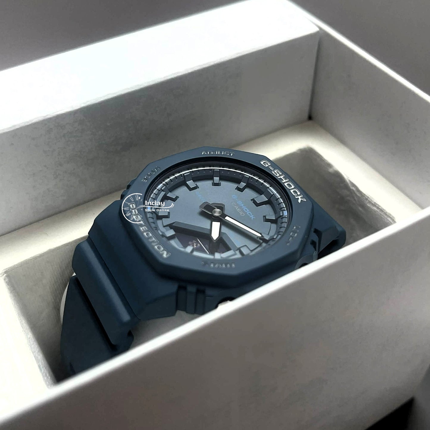 Casio G-Shock Women's Watch GMA-P2100BA-2A Mineral Glass Resin band Shock Resistant Marine Blue Battery Life: 3 Years
