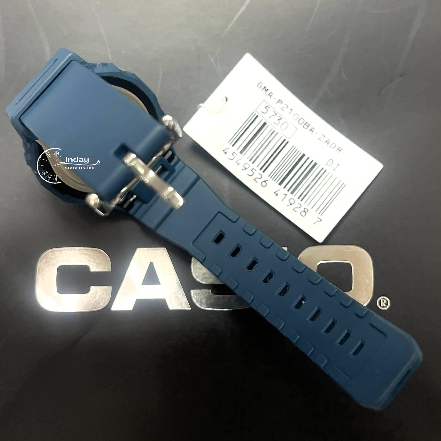 Casio G-Shock Women's Watch GMA-P2100BA-2A Mineral Glass Resin band Shock Resistant Marine Blue Battery Life: 3 Years