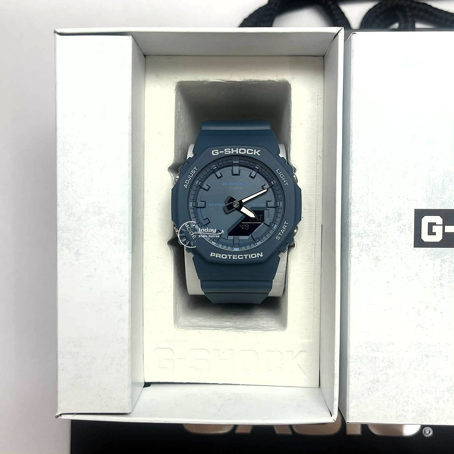 Casio G-Shock Women's Watch GMA-P2100BA-2A Mineral Glass Resin band Shock Resistant Marine Blue Battery Life: 3 Years