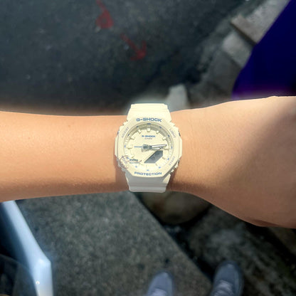 Casio G-Shock Women's Watch GMA-P2100BA-7A Mineral Glass Resin band Shock Resistant Ivory White Battery Life: 3 Years