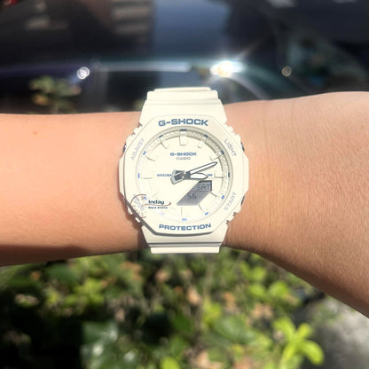 Casio G-Shock Women's Watch GMA-P2100BA-7A Mineral Glass Resin band Shock Resistant Ivory White Battery Life: 3 Years