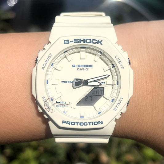 Casio G-Shock Women's Watch GMA-P2100BA-7A Mineral Glass Resin band Shock Resistant Ivory White Battery Life: 3 Years