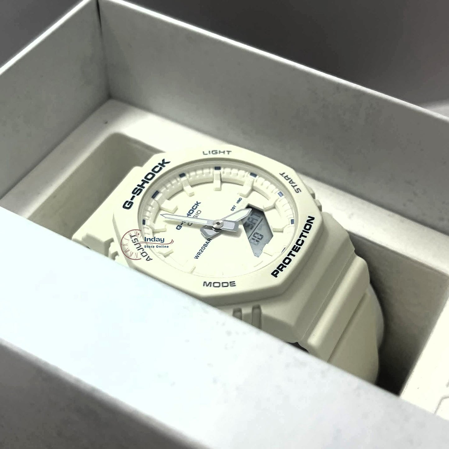 Casio G-Shock Women's Watch GMA-P2100BA-7A Mineral Glass Resin band Shock Resistant Ivory White Battery Life: 3 Years
