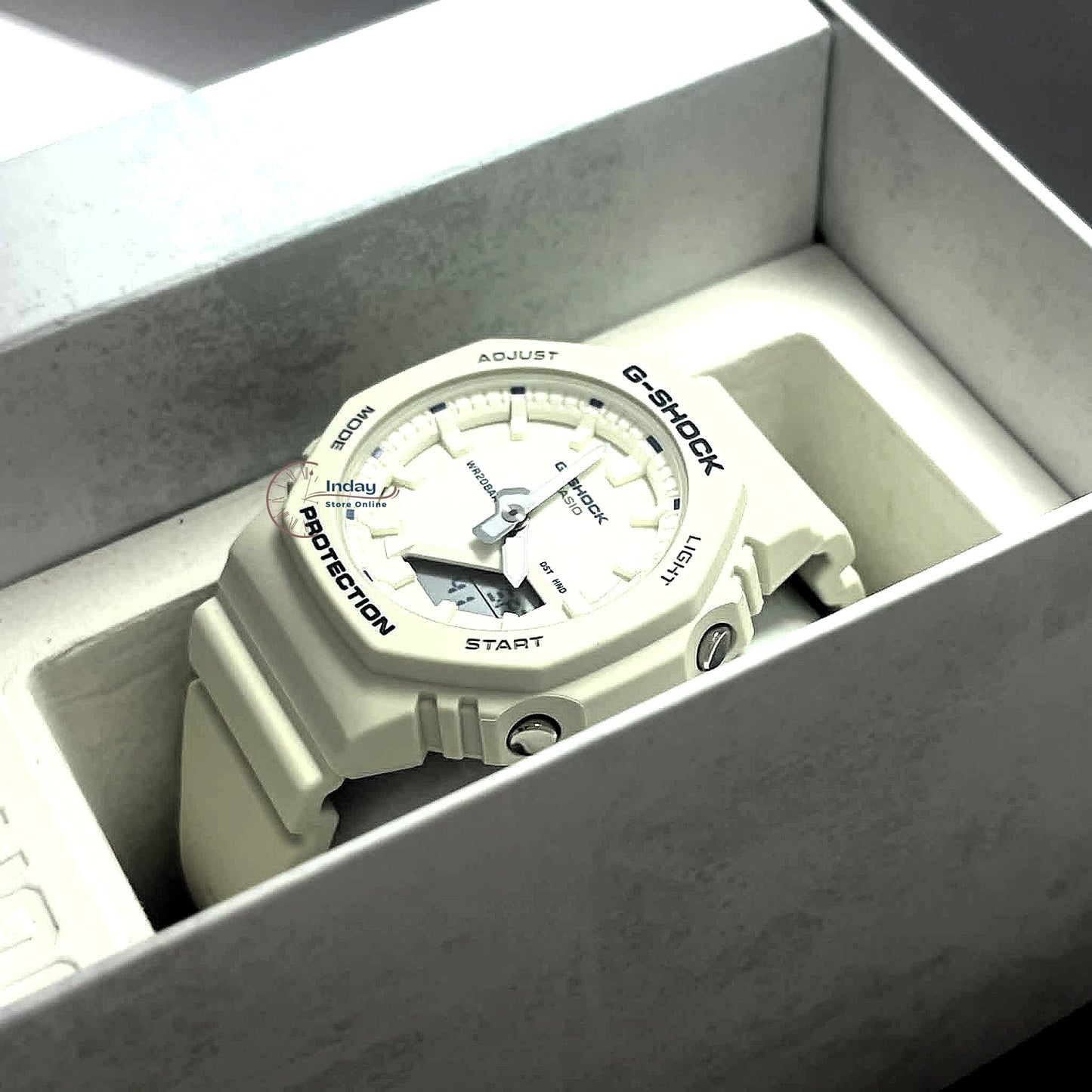 Casio G-Shock Women's Watch GMA-P2100BA-7A Mineral Glass Resin band Shock Resistant Ivory White Battery Life: 3 Years