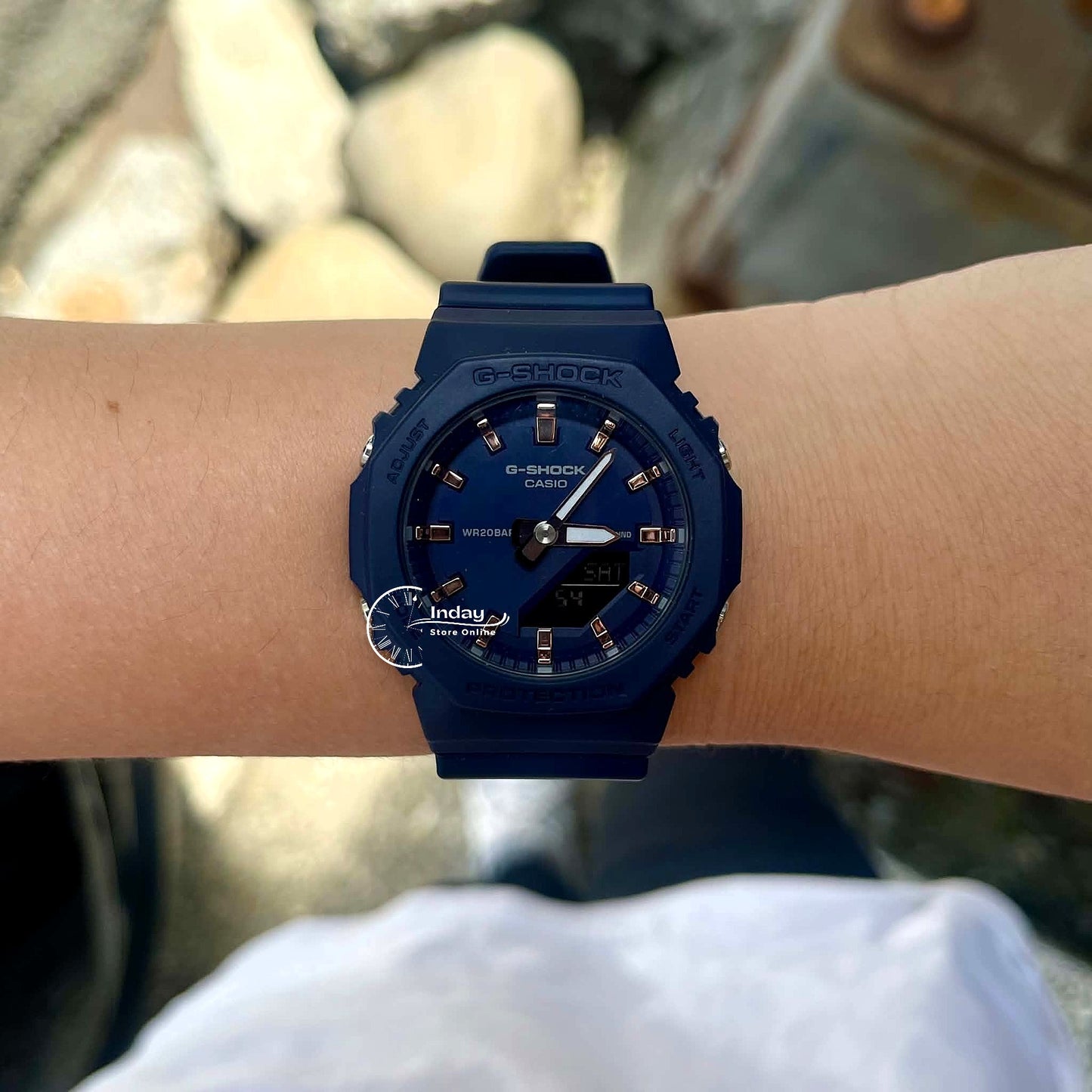 Casio G-Shock Women's Watch GMA-P2100M-2A Slim Analog-Digital Shock Resistant Matte Blue