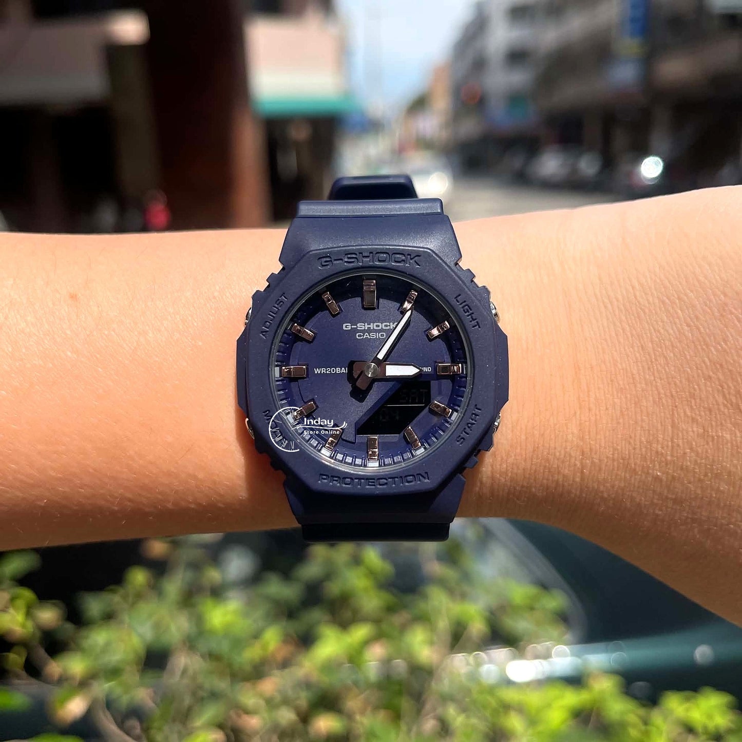 Casio G-Shock Women's Watch GMA-P2100M-2A Slim Analog-Digital Shock Resistant Matte Blue