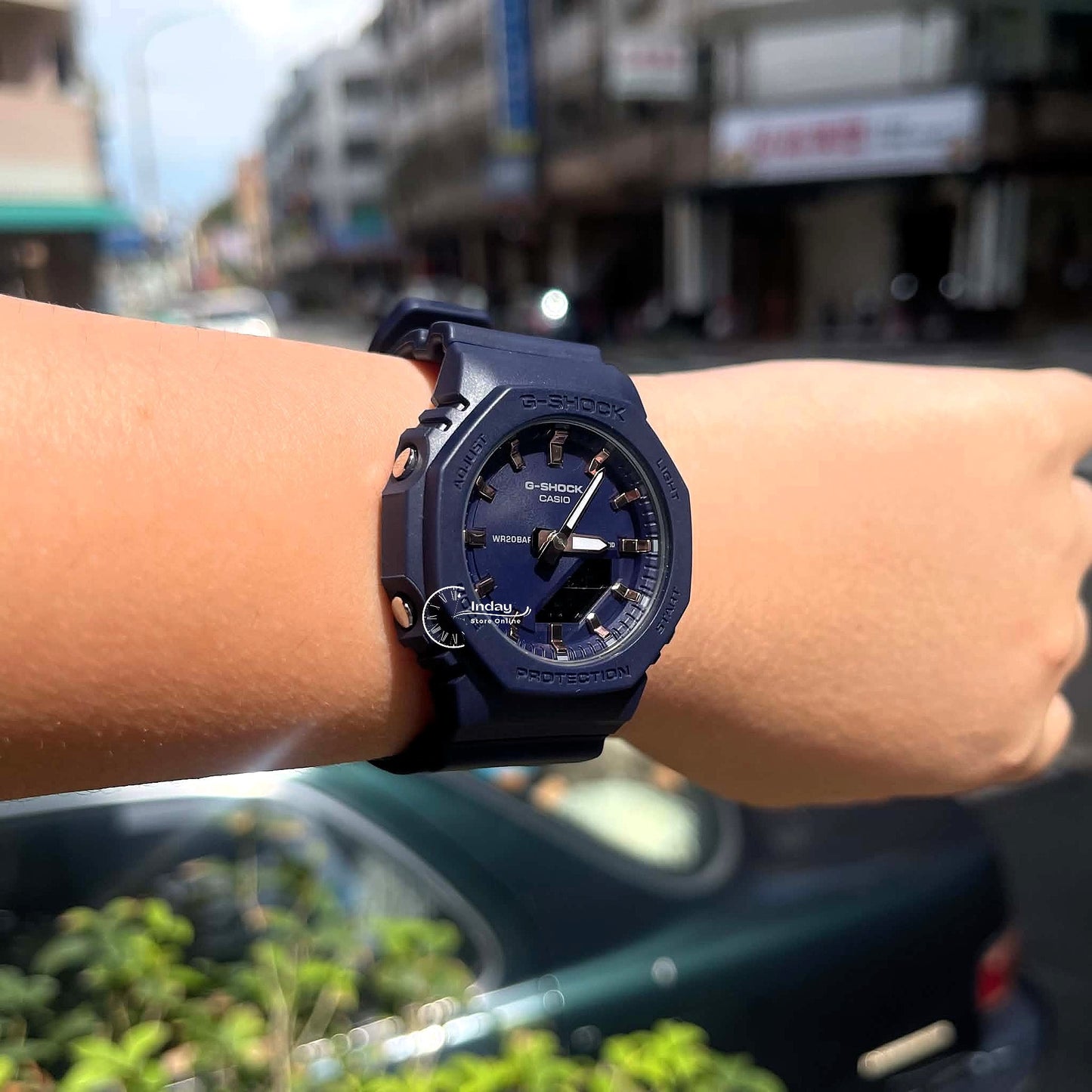 Casio G-Shock Women's Watch GMA-P2100M-2A Slim Analog-Digital Shock Resistant Matte Blue