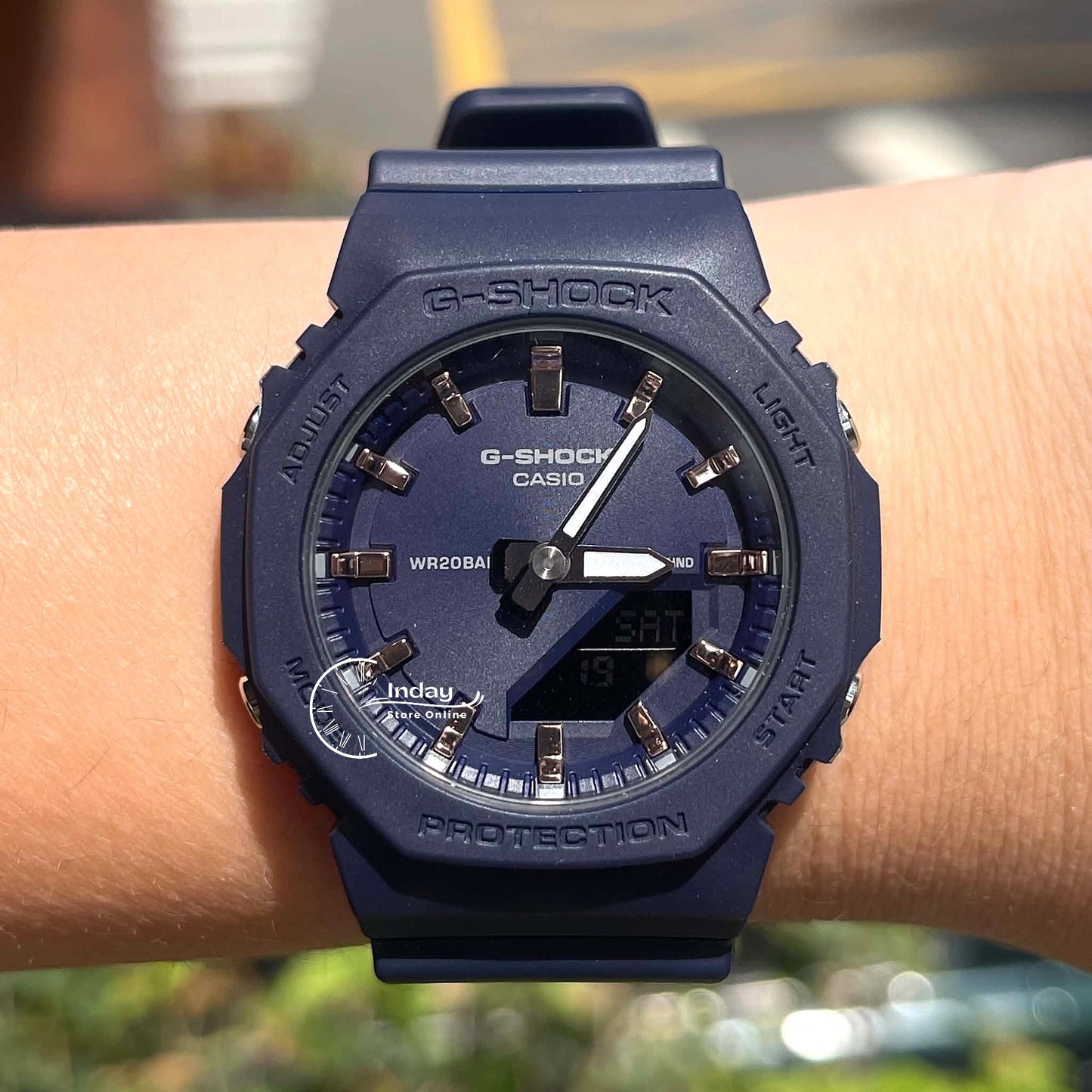 Casio G-Shock Women's Watch GMA-P2100M-2A Slim Analog-Digital Shock Resistant Matte Blue