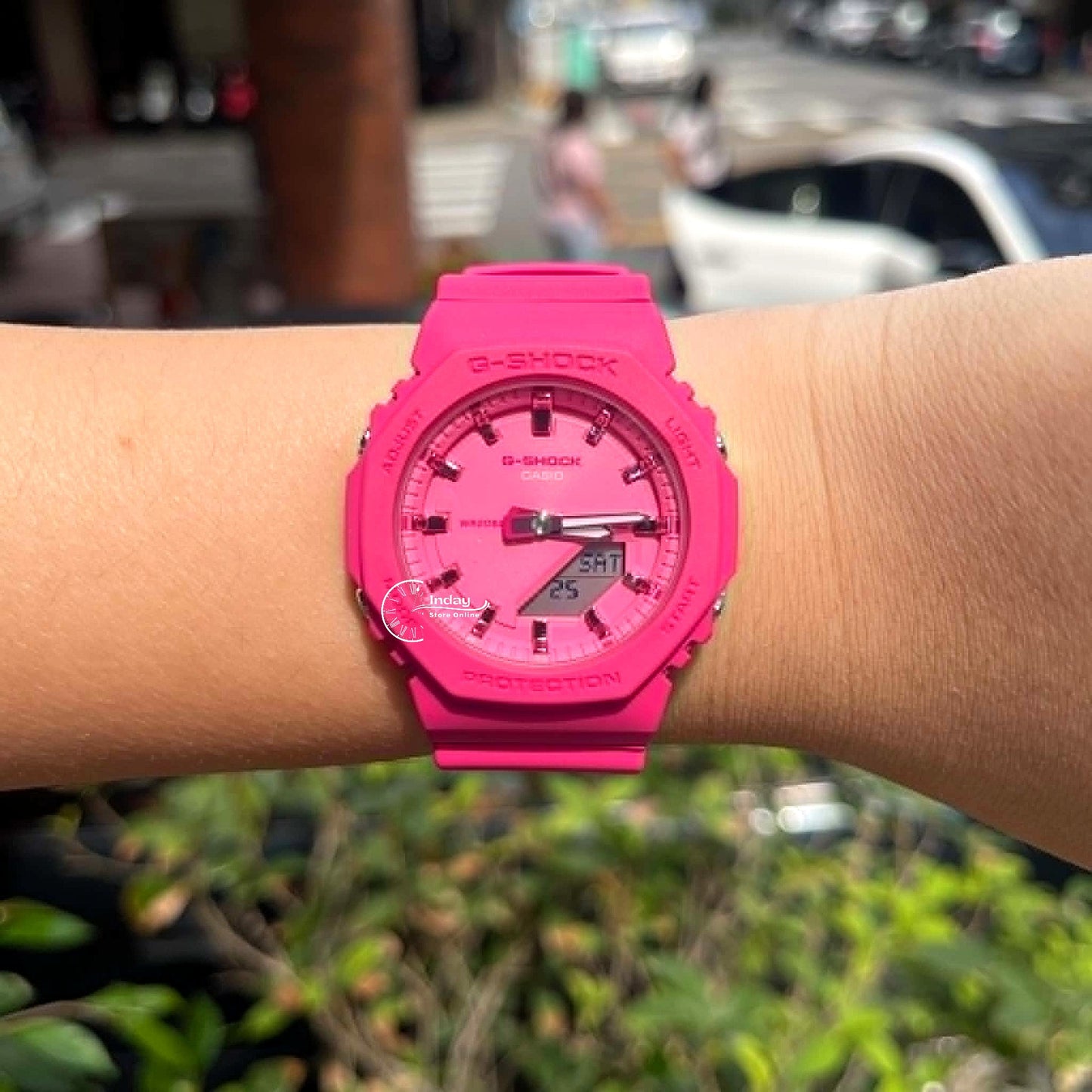 Casio G-Shock Women's Watch GMA-P2100PP-4A Resin Band Mineral Glass Shock Resistant