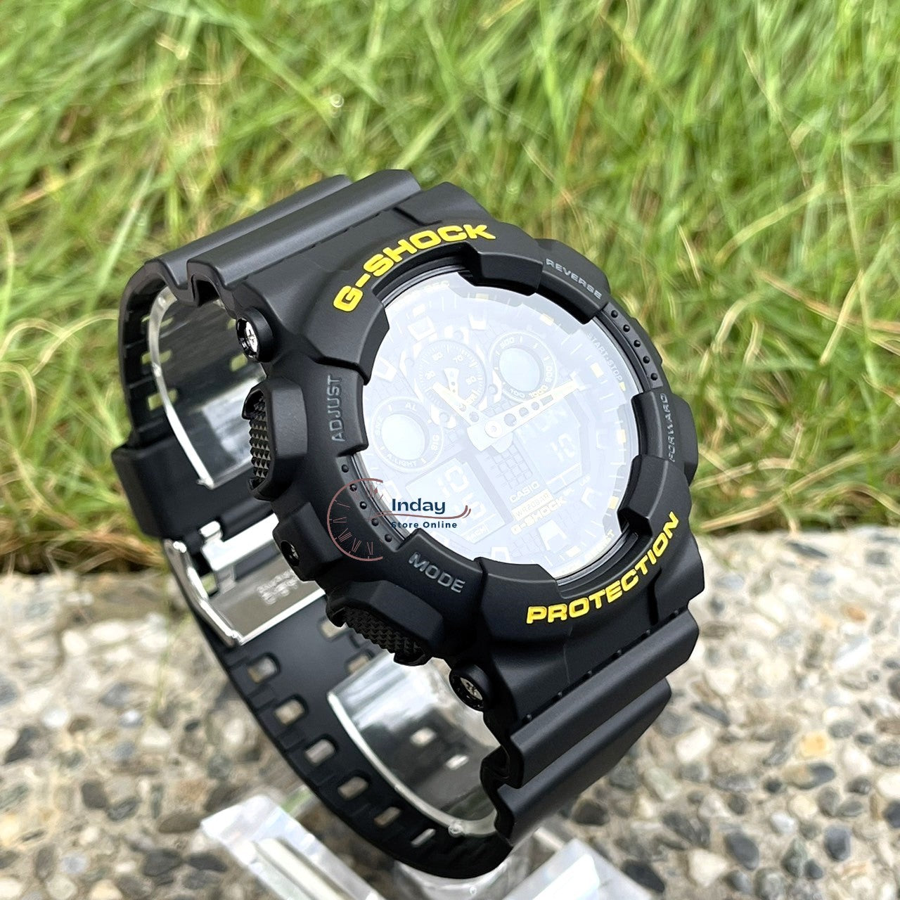 Casio G-Shock Men's Watch GA-100CY-1A Black Color Analog-Digital GA-100 Series Shock Resistant Magnetic Resistant Mineral Glass