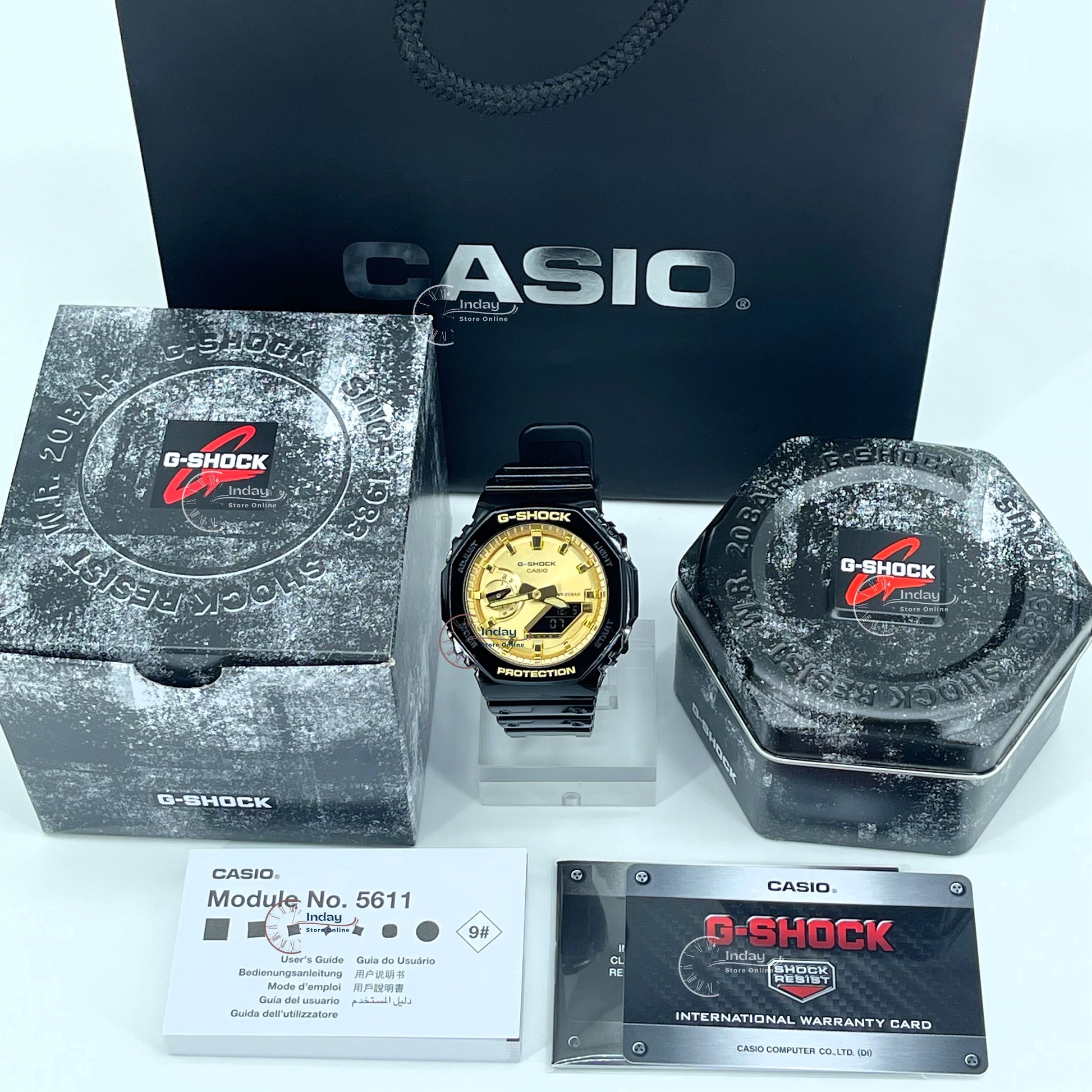 Casio G-Shock Men's Watch GA-2100GB-1A Analog-Digital 2100 Series Shoc –  indaystoreonline