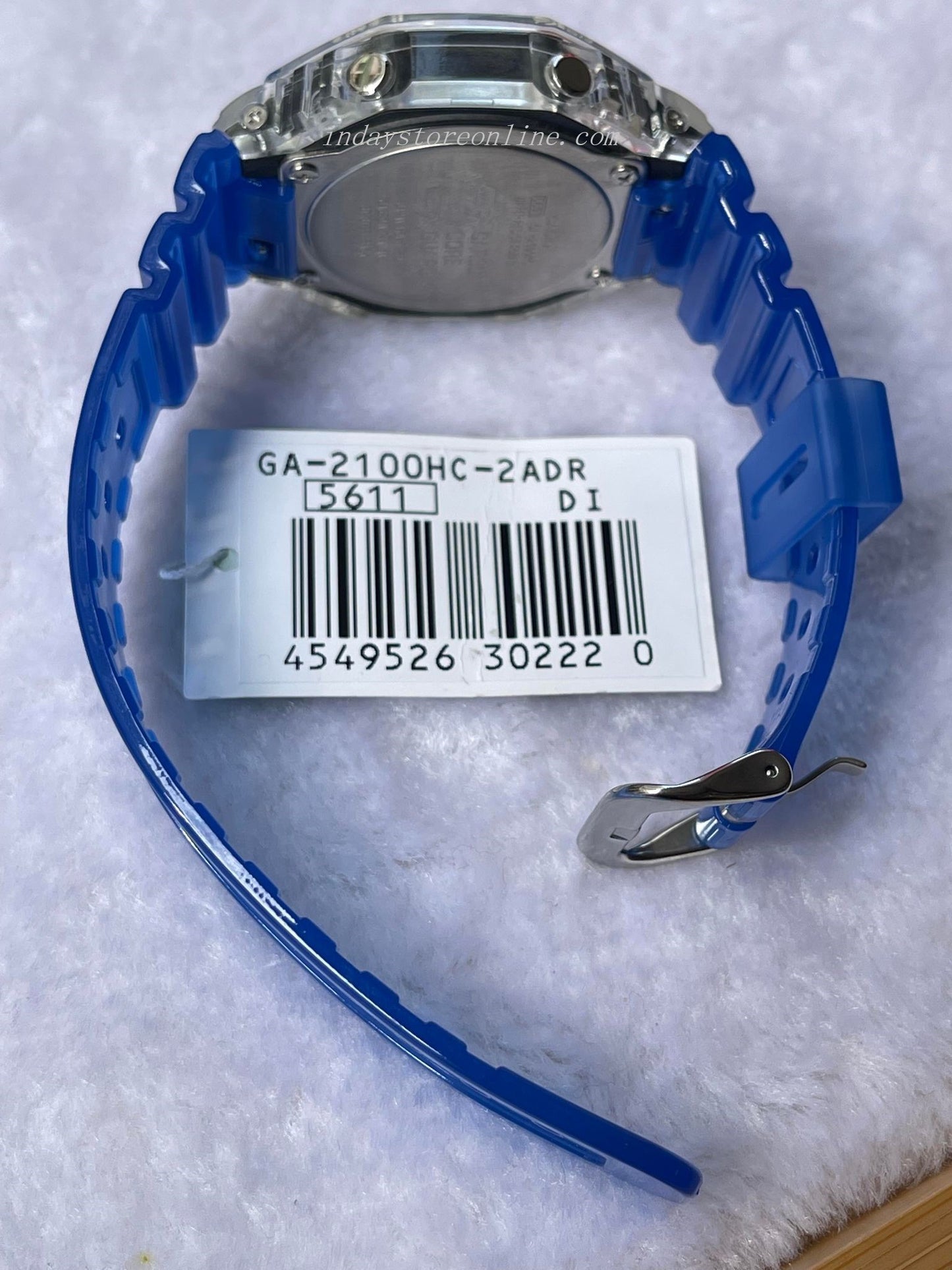 Casio G-Shock Men's Watch GA-2100HC-2A Analog-Digital GA-2100 Series Transparent Blue Color Shock Resistant Carbon Core Guard Structure