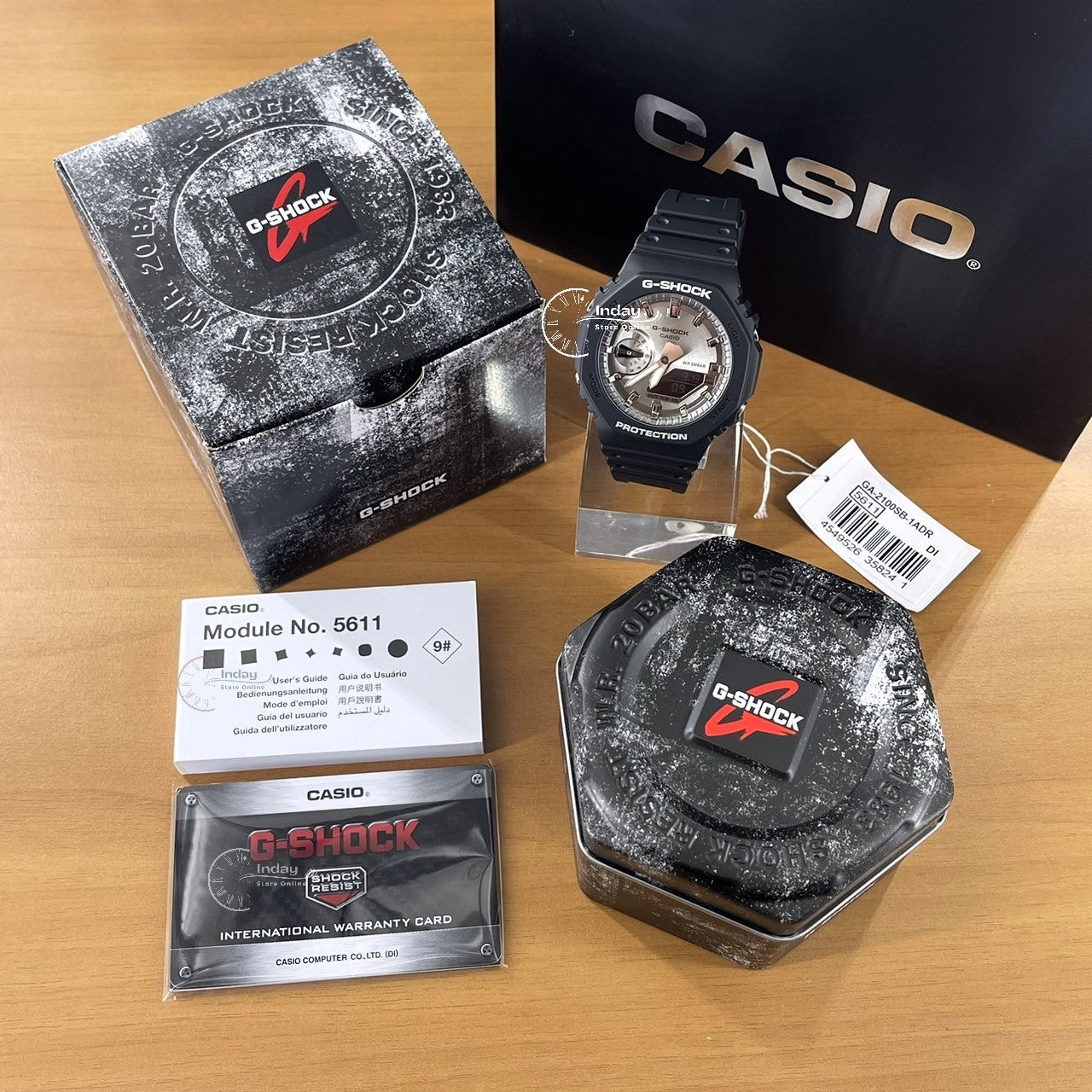 Casio G-Shock Men's Watch GA-2100SB-1A Analog-Digital 2100 Series Shock Resistant Carbon Core Guard Structure