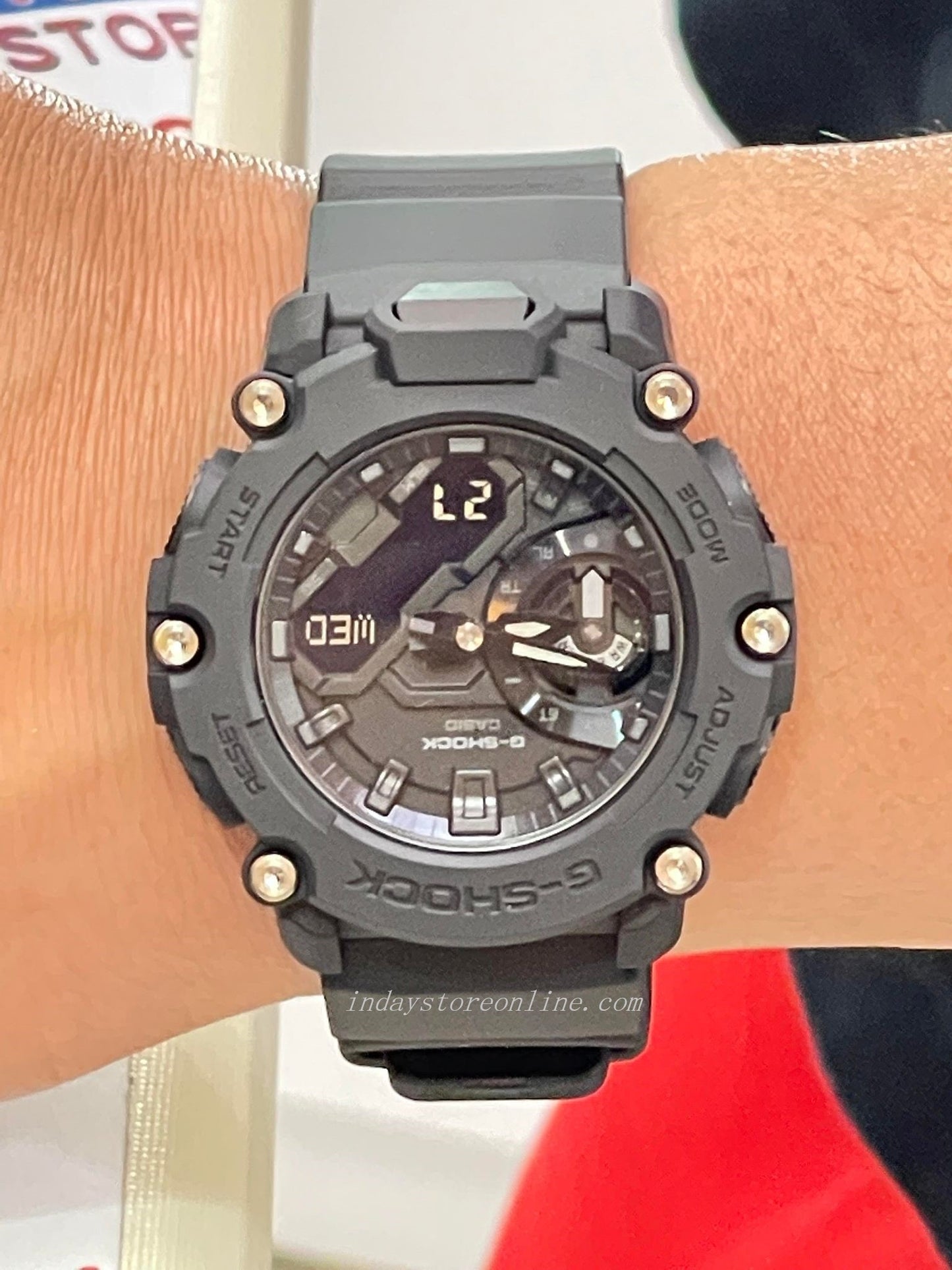 Casio G-Shock Men's Watch GA-2200BB-1A Analog-Digital GA-2200 Series Black Color Carbon Core Guard Structure Shock Resistant