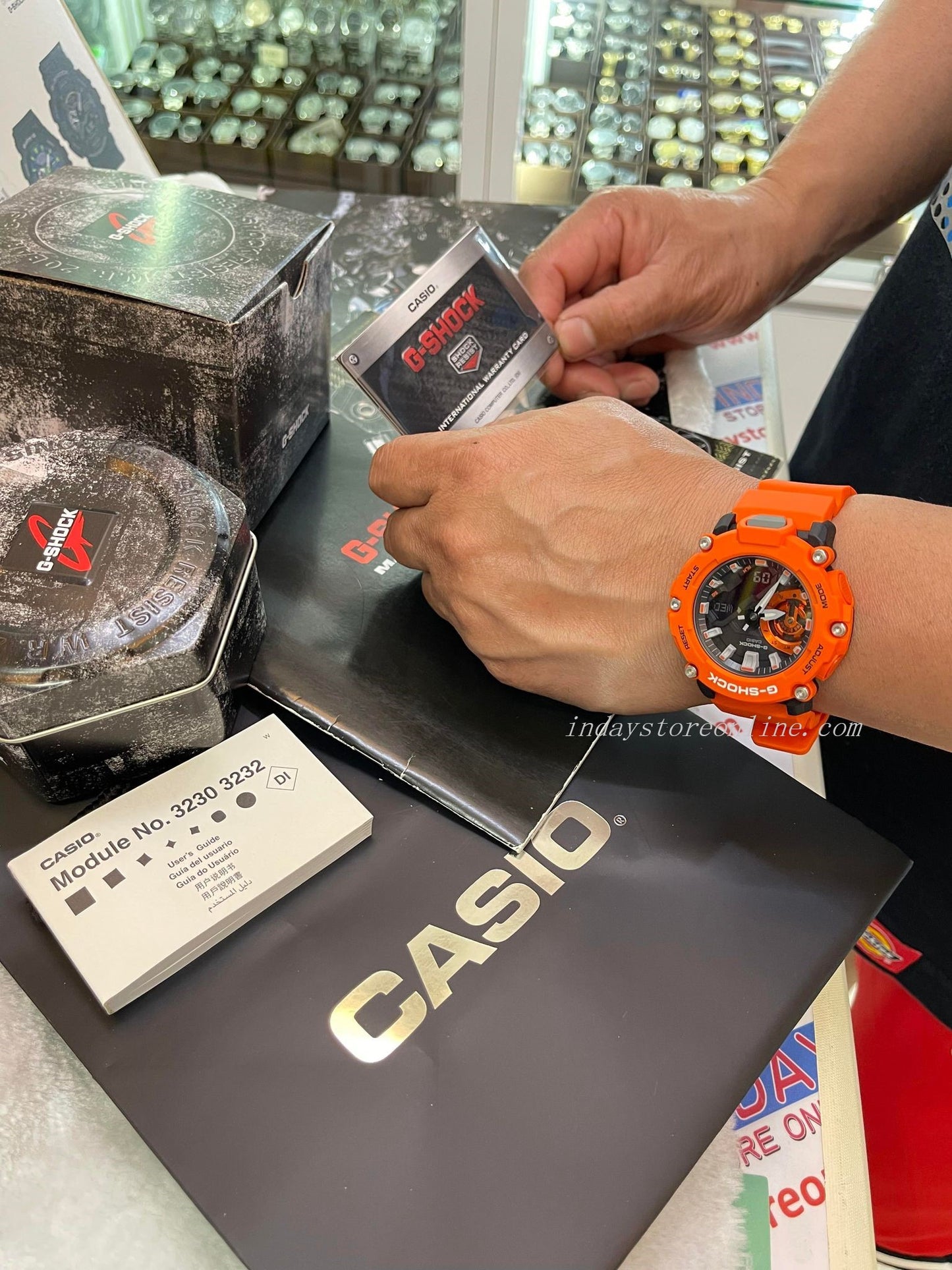 Casio G-Shock Men's Watch GA-2200M-4A Analog-Digital GA-2200 Series Orange Color Carbon Core Guard Structure Shock Resistant