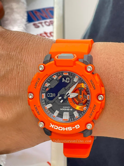 Casio G-Shock Men's Watch GA-2200M-4A Analog-Digital GA-2200 Series Orange Color Carbon Core Guard Structure Shock Resistant