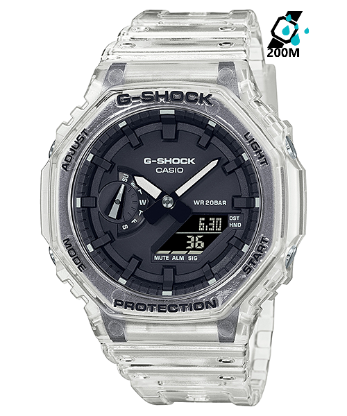 Casio G-Shock Men's Watch GA-2100SKE-7A Analog-Digital Resin Band Shock Resistant Mineral Glass