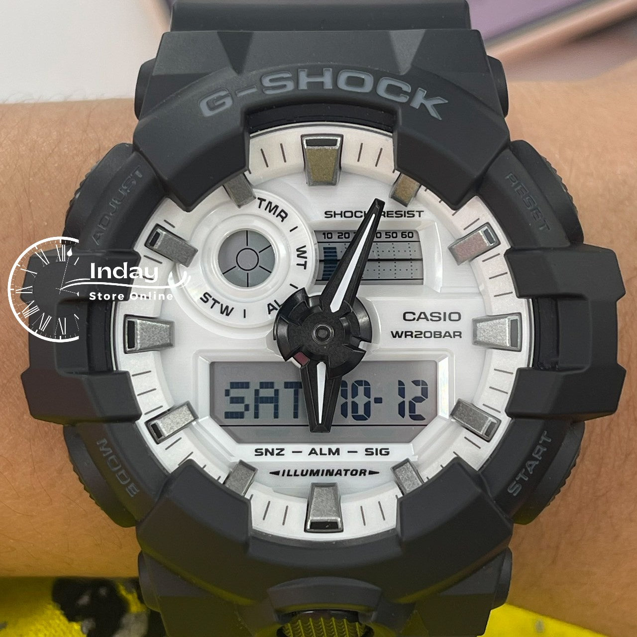Casio G-Shock Men's Watch GA-700WD-1A Resin Band Mineral Glass Shock Resistant Battery Life 5-Years