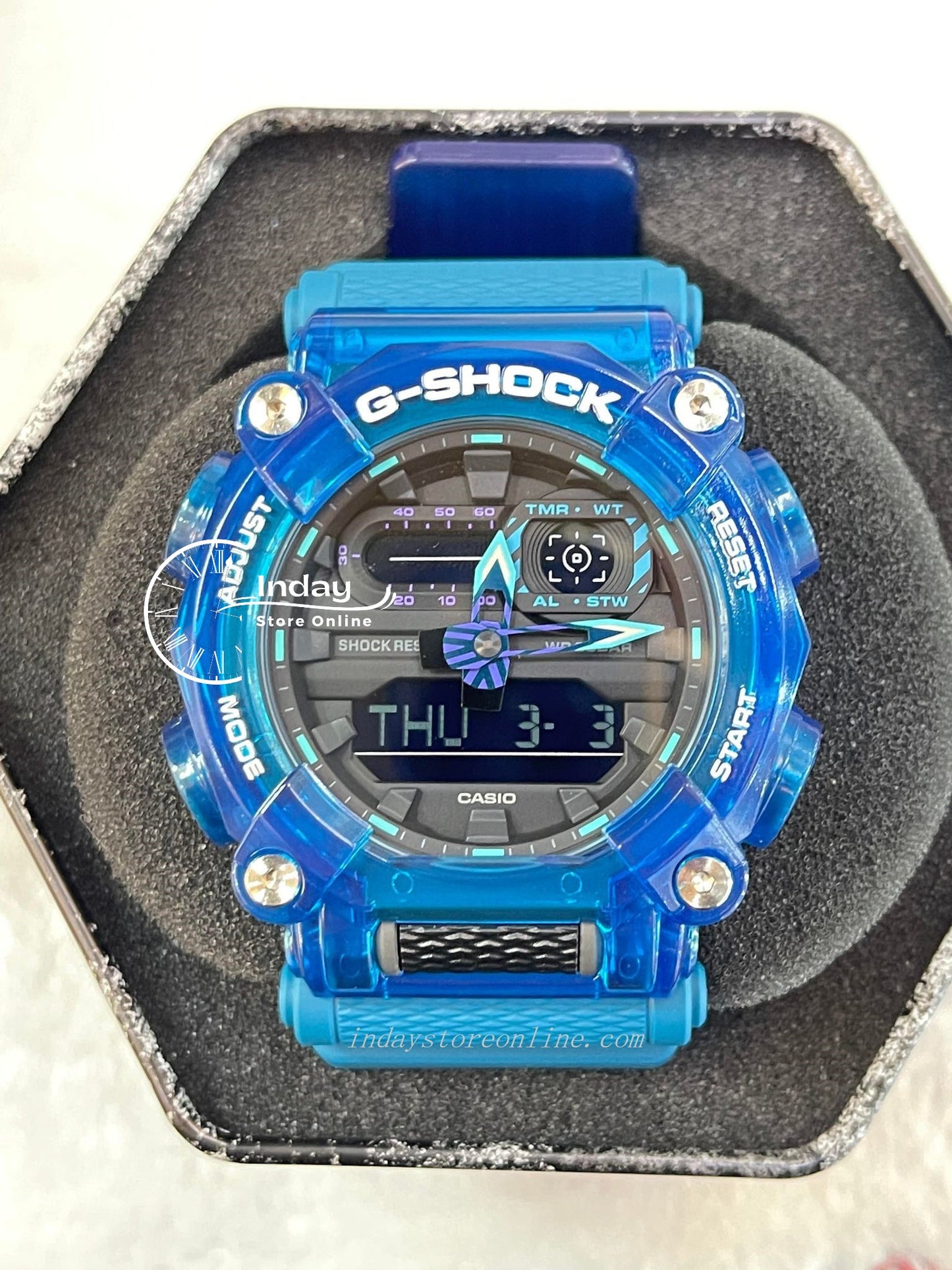 Casio G-Shock Men's Watch GA-900SKL-2A Analog-Digital Sound Wave Series Sporty Design Transparent Color