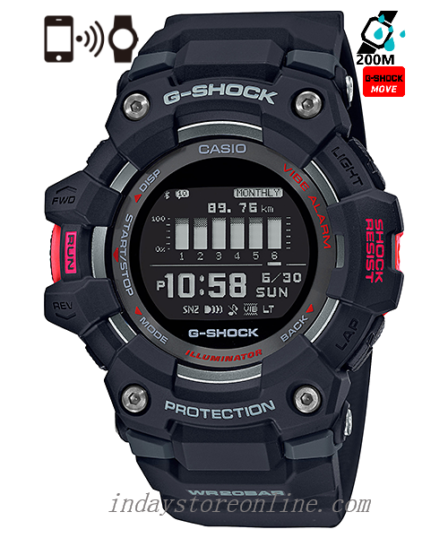 Casio G-Shock Men's Watch GBD-100-1 G-Squad Digital GBD-100 Series Mobile link (Wireless linking using Bluetooth®)Mineral Glass