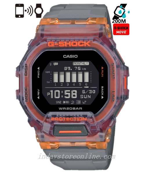 Casio G-Shock Men's Watch GBD-200SM-1A5 G-Squad Digital Vital Bright Series Mobile link (Automatic connection, wireless linking using Bluetooth®)