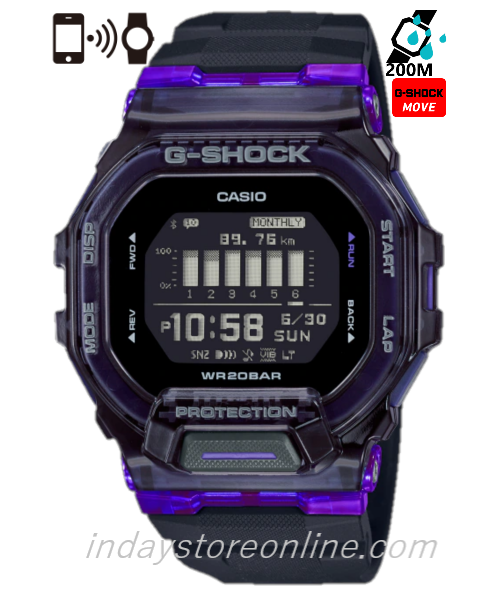 Casio G-Shock Men's Watch GBD-200SM-1A6 G-Squad Vital Bright Series Digital Great for Runners