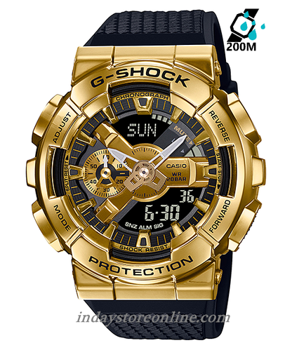Casio G-Shock Men's Watch GM-110G-1A9 Analog-Digital GM-110 Series Sports Black and Gold Color Watch Shock Resistant Magnetic Resistant 200-meter Water Resistance