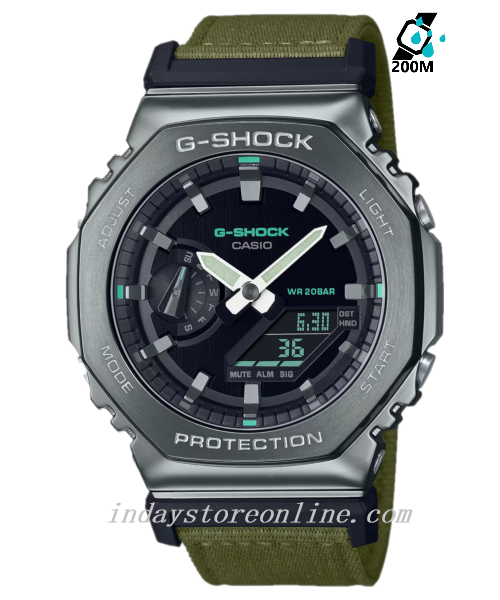 Casio G-Shock Men's Watch GM-2100CB-3A Analog-Digital Cloth Band Shock Resistant Mineral Glass