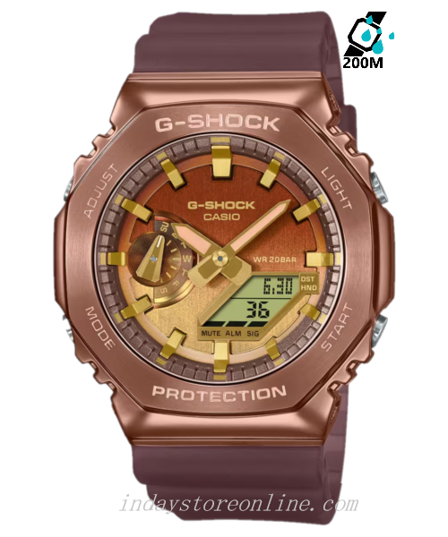 Casio G-Shock Men's Watch GM-2100CL-5A Analog-Digital 2100 Series Colorful Translucent Band with Matte Finish