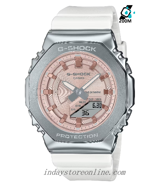 Casio G-Shock Women's Watch GM-S2100WS-7A Analog-Digital Seasonal Collection 2023 Shock Resistant Carbon Core Guard Structure Mineral Glass