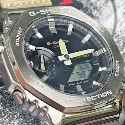 Casio G-Shock Men's Watch GM-2100C-5A Analog-Digital Cloth Band Shock Resistant Mineral Glass
