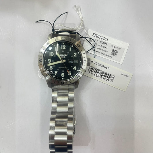 Seiko Automatic 5 Sports HDB006K1 Caliber 4R36 24 Jewels Luminous See through Case Back Hardlex Crystal 41mm