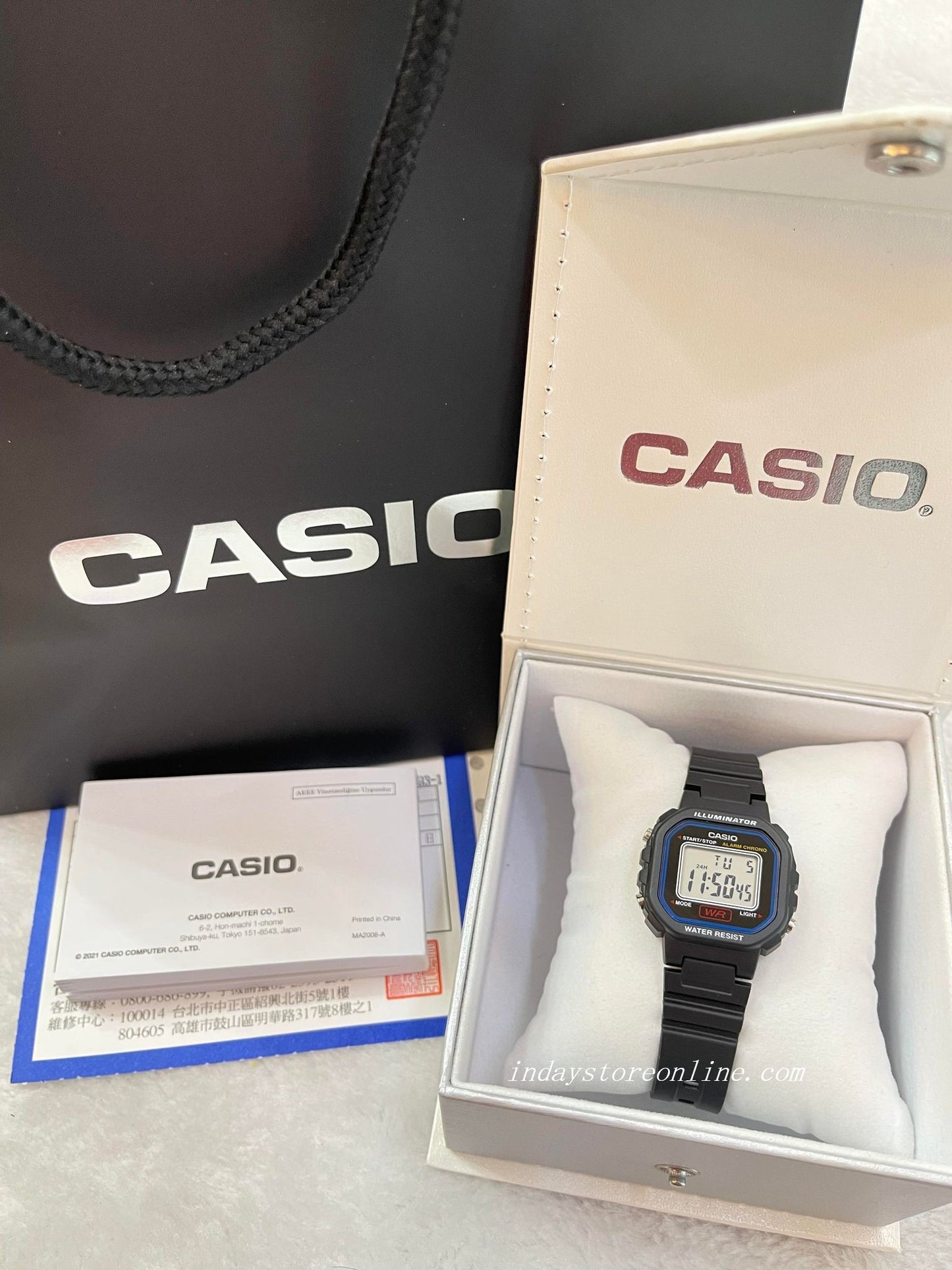 Casio Digital Women's Watch LA-20WH-1C Digital Resin Band Resin Glass