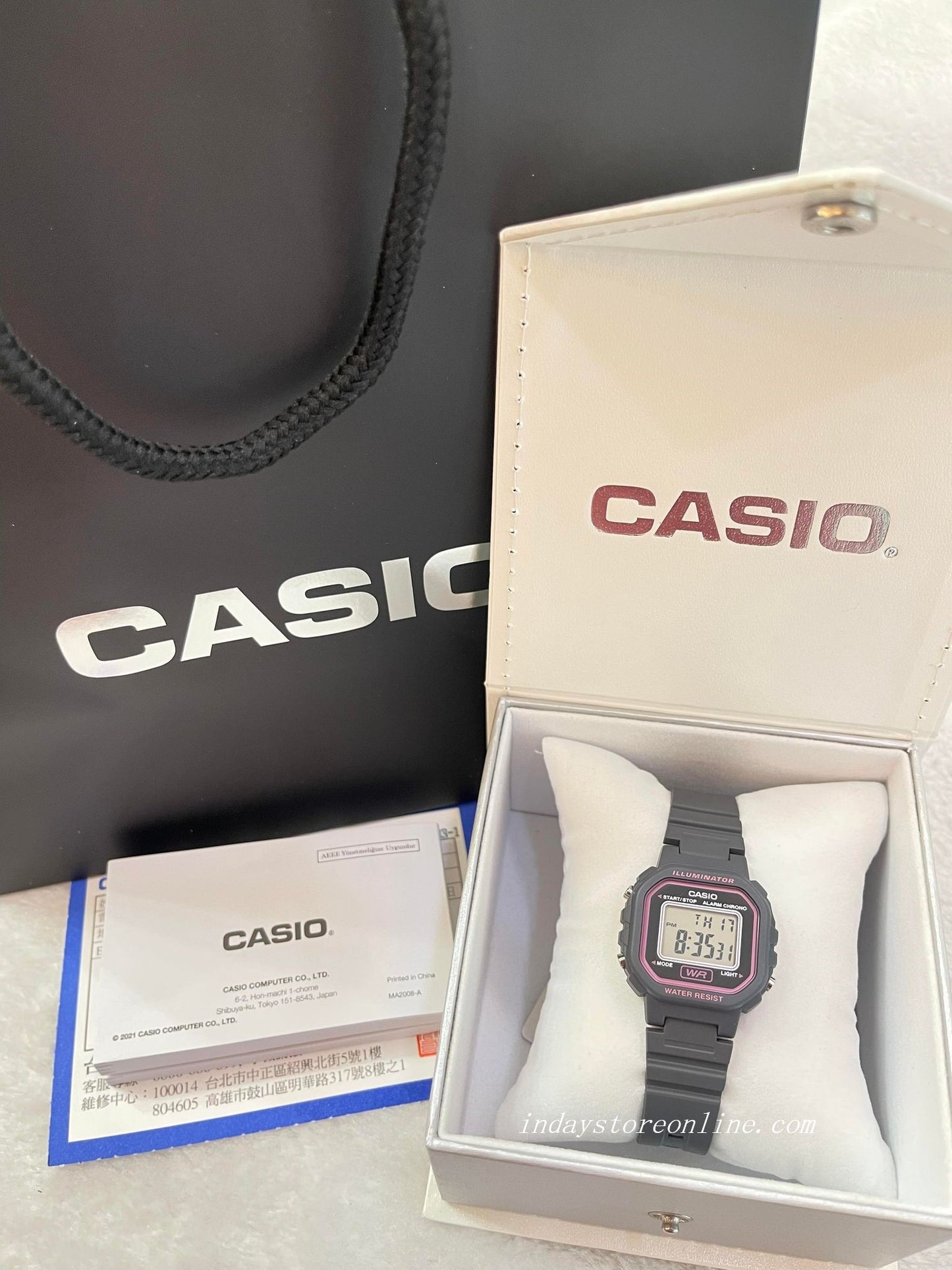 Casio Digital Women's Watch LA-20WH-8A Digital Resin Band Resin Glass
