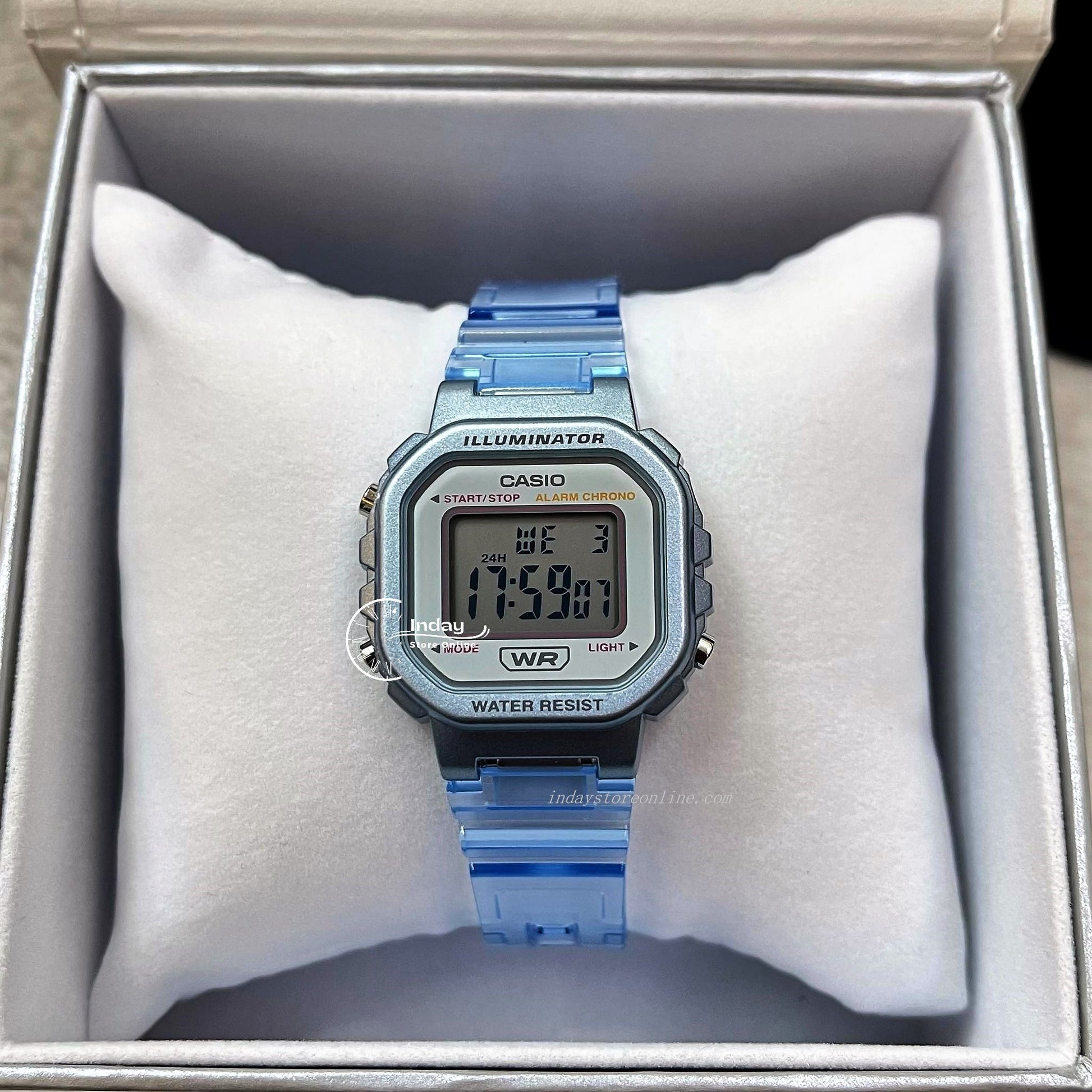 Orologio digitale uomo Casio Trasparente Vintage Round azzurro LA-20WHS-2BEF resina Orologio digitale uomo Casio Trasparente Vintage Round azzurro LA-20WHS-2BEF resina